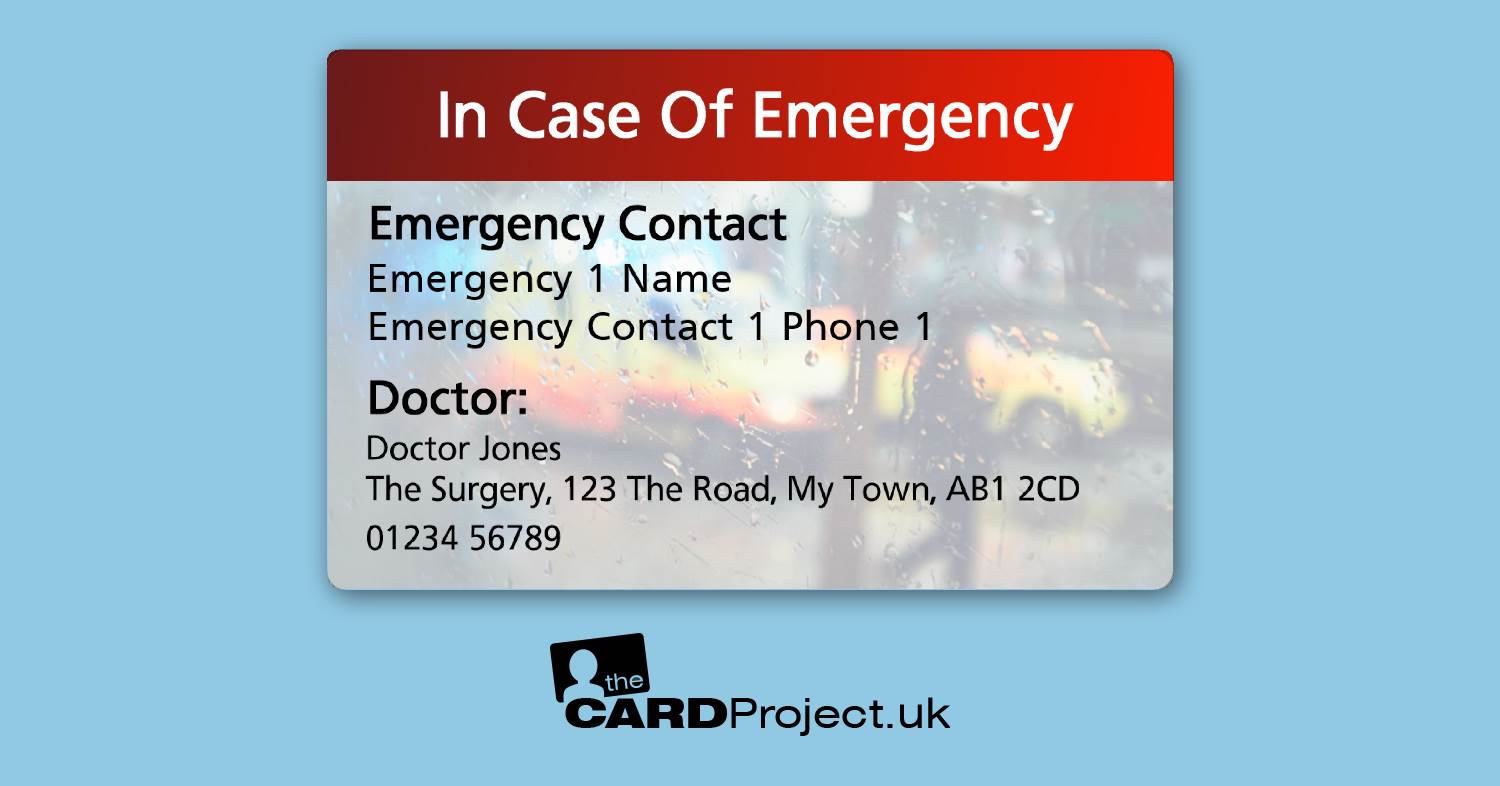 Medical Information Card (REAR)